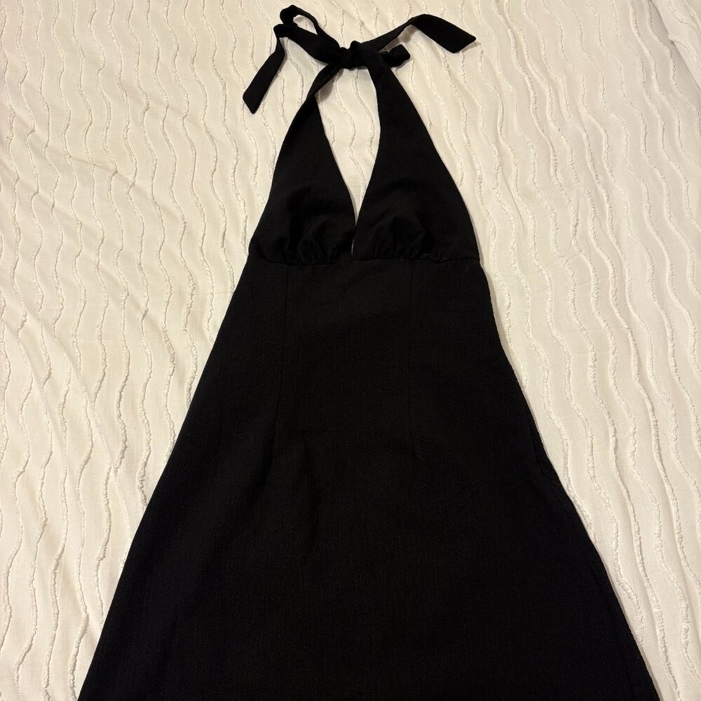 Black halter dress